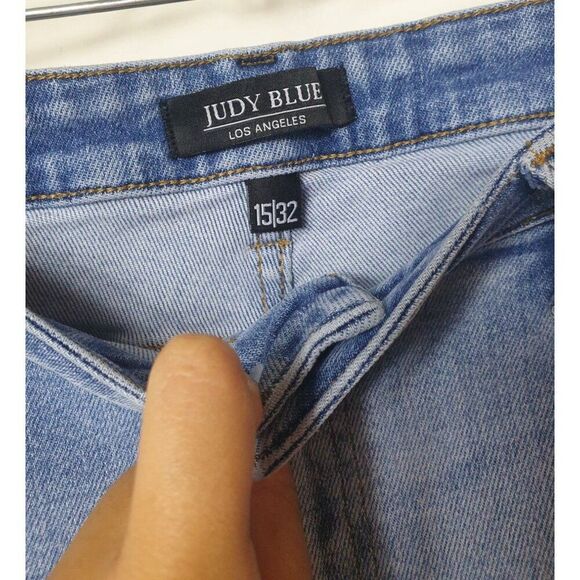 Judy Blue Womens Skinny Jeans 15 High Rise Denim Distressed Destroyed  W 32" - Picture 5 of 6